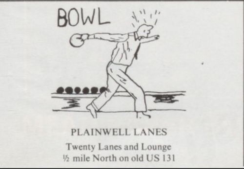 Plainwell Lanes - 1971 Ad (newer photo)